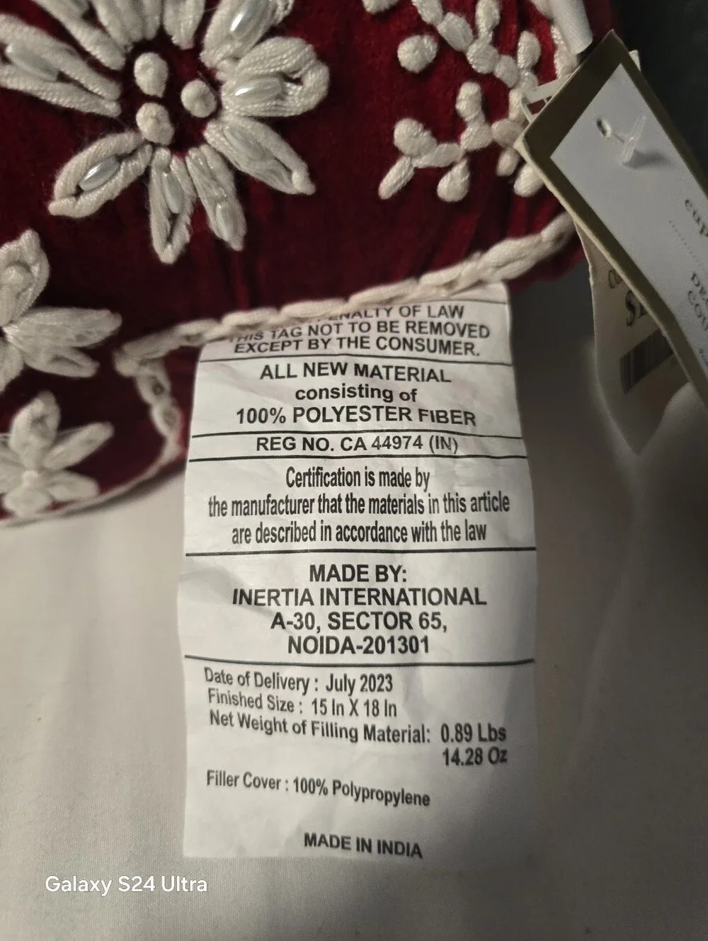 Cupcakes & Casmere Christmas Tree Shaped Pillow Winter Holiday Throw Pillow NWT